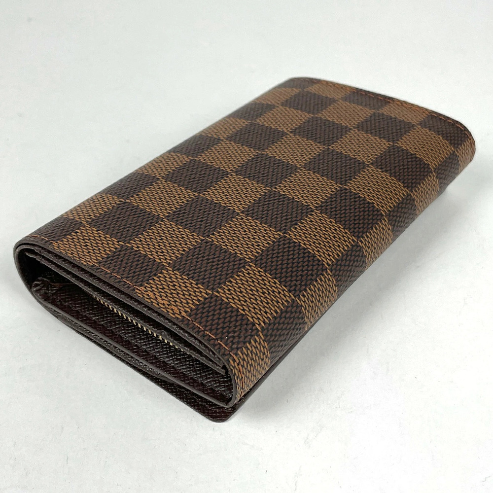 Louis Vuitton Porte fold zipper bi Monnaie Damier Billet wallet Tresor brown